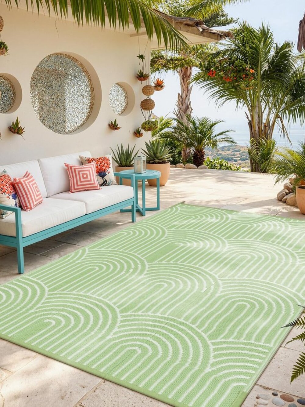 Outdoor Waterproof 6x9 Patio Outside Rug